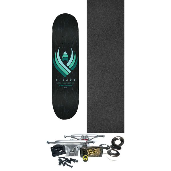 Powell Peralta Retro Black FLIGHT Skateboard Deck - 8.5" x 32.08" - Complete Skateboard Bundle